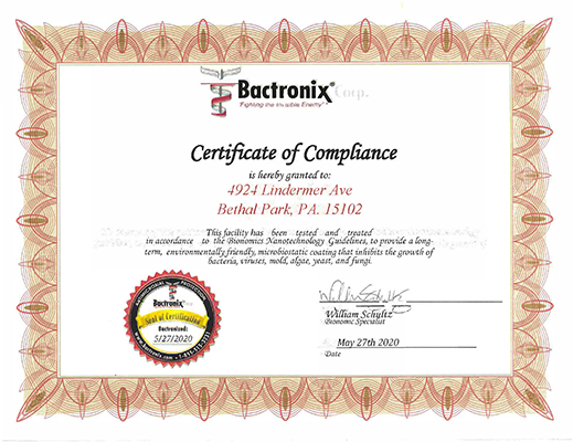 Certifiate of compliance